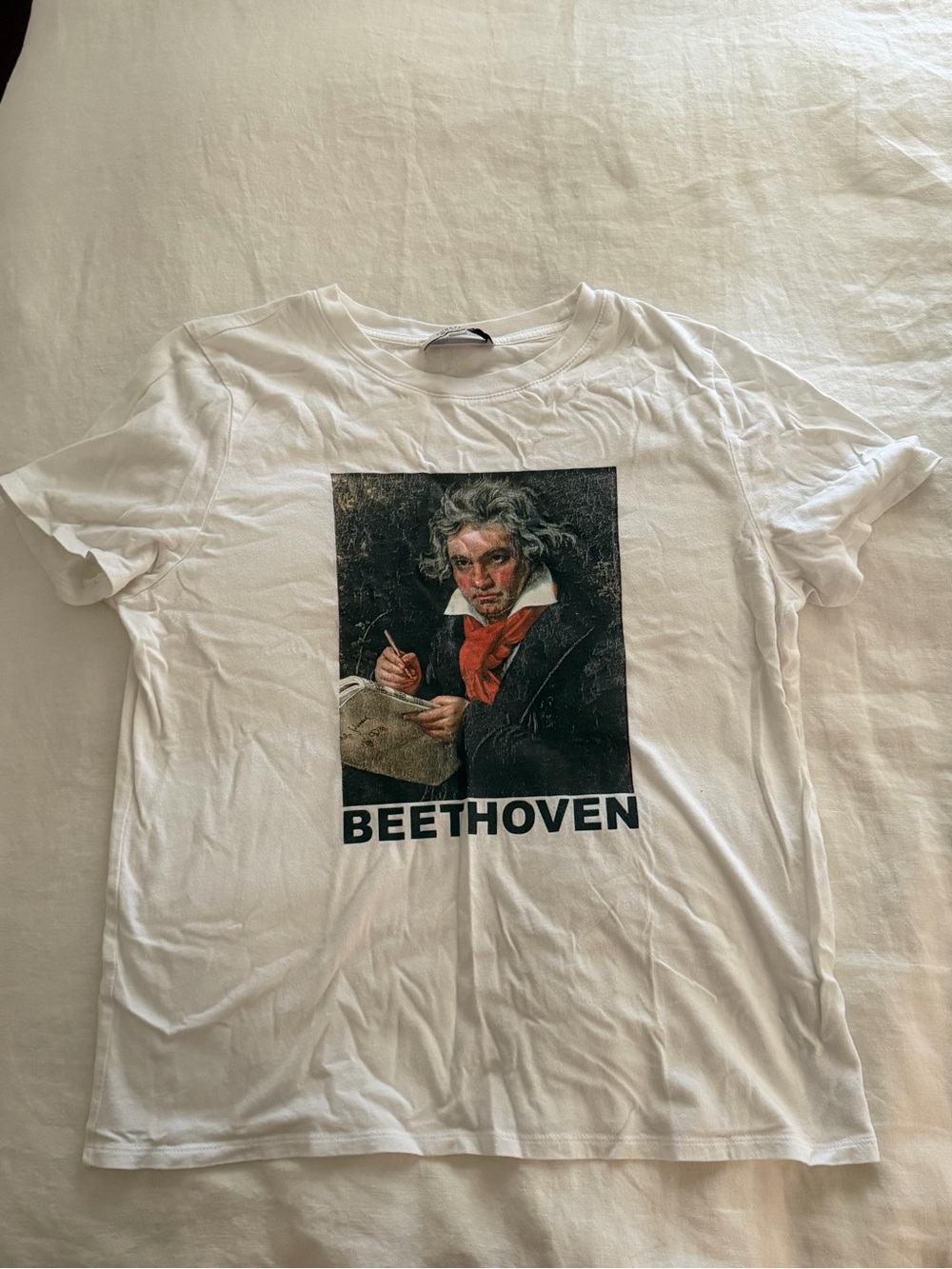 Beethoven Graphic White Womens T-Shirt